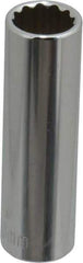 Paramount - 1/4" Drive, Deep Hand Socket - 12 Points, 1-15/16" OAL, Steel, Chrome Finish - A1 Tooling