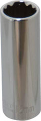 Paramount - 1/4" Drive, Deep Hand Socket - 12 Points, 1-15/16" OAL, Steel, Chrome Finish - A1 Tooling