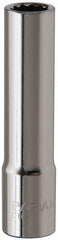 Paramount - 9/32", 1/4" Drive, Deep Hand Socket - 12 Points, 1-15/16" OAL, Steel, Chrome Finish - A1 Tooling