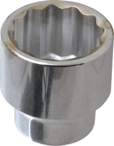 Paramount - 1/2" Drive, Standard Hand Socket - 12 Points, 1-1/2" OAL, Steel, Chrome Finish - A1 Tooling