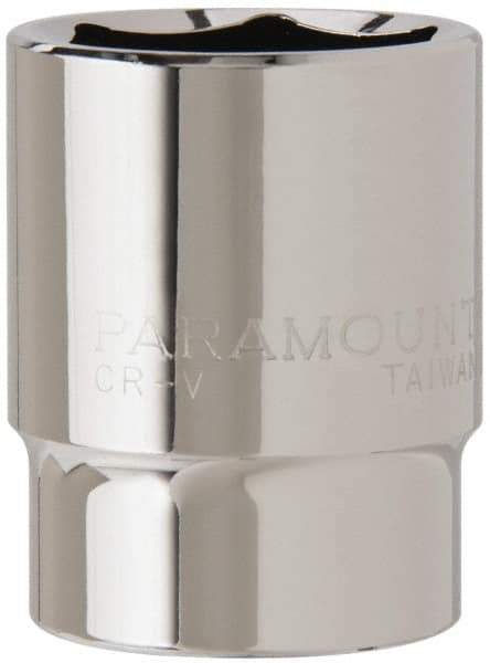 Paramount - 1/2" Drive, Standard Hand Socket - 6 Points, 1-1/2" OAL, Steel, Chrome Finish - A1 Tooling