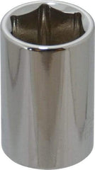 Paramount - 1/2" Drive, Standard Hand Socket - 6 Points, 1-1/2" OAL, Steel, Chrome Finish - A1 Tooling