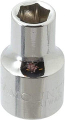 Paramount - 1/2" Drive, Standard Hand Socket - 6 Points, 1-1/2" OAL, Steel, Chrome Finish - A1 Tooling