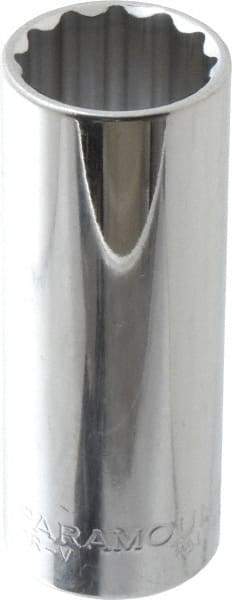 Paramount - 7/8", 1/2" Drive, Deep Hand Socket - 12 Points, 3-3/32" OAL, Steel, Chrome Finish - A1 Tooling