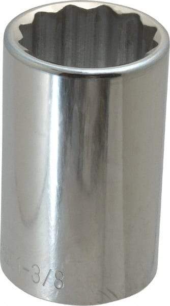 Paramount - 1-3/8", 1/2" Drive, Deep Hand Socket - 12 Points, 3-1/2" OAL, Steel, Chrome Finish - A1 Tooling