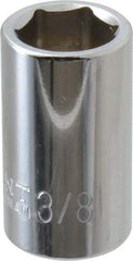 Paramount - 3/8", 1/4" Drive, Standard Hand Socket - 6 Points, 15/16" OAL, Steel, Chrome Finish - A1 Tooling