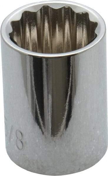 Paramount - 5/8", 3/8" Drive, Standard Hand Socket - 12 Points, 1-3/16" OAL, Steel, Chrome Finish - A1 Tooling