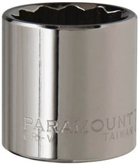 Paramount - 7/8", 3/8" Drive, Standard Hand Socket - 12 Points, 1-3/16" OAL, Steel, Chrome Finish - A1 Tooling