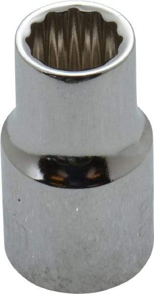 Paramount - 3/8" Drive, Standard Hand Socket - 12 Points, 1-3/16" OAL, Steel, Chrome Finish - A1 Tooling