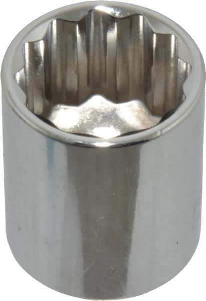 Paramount - 3/4", 3/8" Drive, Standard Hand Socket - 12 Points, 1-3/16" OAL, Steel, Chrome Finish - A1 Tooling