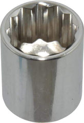 Paramount - 3/4", 3/8" Drive, Standard Hand Socket - 12 Points, 1-3/16" OAL, Steel, Chrome Finish - A1 Tooling