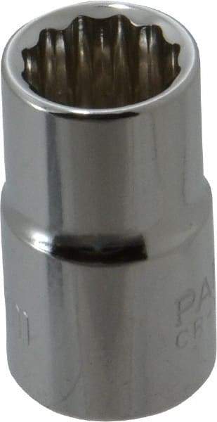 Paramount - 3/8" Drive, Standard Hand Socket - 12 Points, 1-3/16" OAL, Steel, Chrome Finish - A1 Tooling