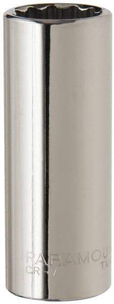 Paramount - 3/8" Drive, Deep Hand Socket - 12 Points, 2-1/2" OAL, Steel, Chrome Finish - A1 Tooling