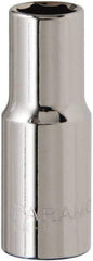 Paramount - 3/8", 3/8" Drive, Deep Hand Socket - 6 Points, 1-15/16" OAL, Steel, Chrome Finish - A1 Tooling