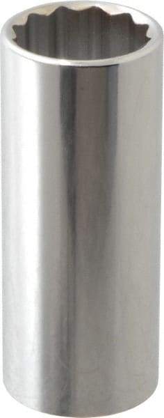 Paramount - 3/8" Drive, Deep Hand Socket - 12 Points, 2-1/2" OAL, Steel, Chrome Finish - A1 Tooling