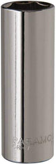 Paramount - 3/8" Drive, Deep Hand Socket - 6 Points, 2-1/2" OAL, Steel, Chrome Finish - A1 Tooling