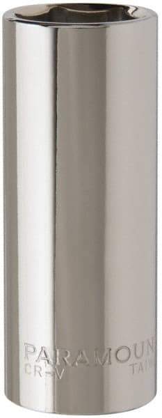 Paramount - 3/8" Drive, Deep Hand Socket - 6 Points, 2-1/2" OAL, Steel, Chrome Finish - A1 Tooling