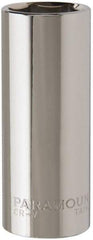 Paramount - 3/8" Drive, Deep Hand Socket - 6 Points, 2-1/2" OAL, Steel, Chrome Finish - A1 Tooling