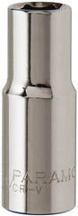 Paramount - 3/8" Drive, Deep Hand Socket - 6 Points, 1-15/16" OAL, Steel, Chrome Finish - A1 Tooling