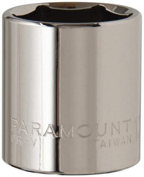 Paramount - 13/16", 3/8" Drive, Standard Hand Socket - 6 Points, 1-3/16" OAL, Steel, Chrome Finish - A1 Tooling