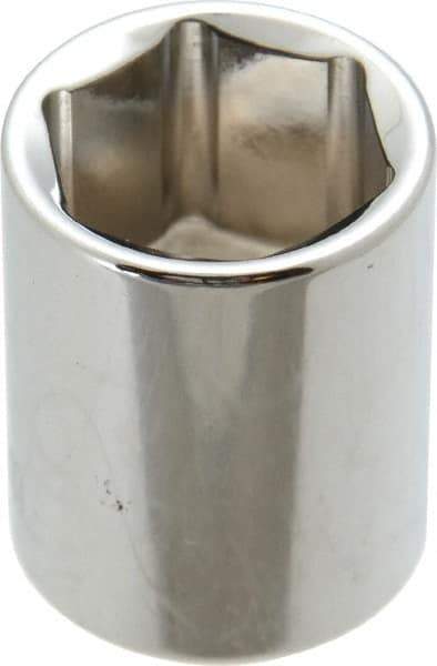 Paramount - 3/8" Drive, Standard Hand Socket - 6 Points, 1-3/16" OAL, Steel, Chrome Finish - A1 Tooling