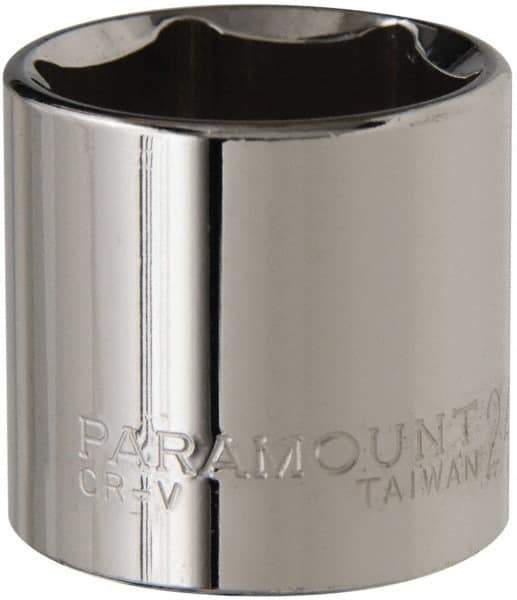 Paramount - 3/8" Drive, Standard Hand Socket - 6 Points, 1-3/16" OAL, Steel, Chrome Finish - A1 Tooling