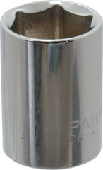 Paramount - 3/8" Drive, Standard Hand Socket - 6 Points, 1-3/16" OAL, Steel, Chrome Finish - A1 Tooling