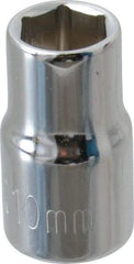 Paramount - 3/8" Drive, Standard Hand Socket - 6 Points, 1-3/16" OAL, Steel, Chrome Finish - A1 Tooling