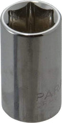 Paramount - 3/8" Drive, Standard Hand Socket - 6 Points, 1-3/16" OAL, Steel, Chrome Finish - A1 Tooling