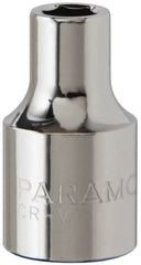 Paramount - 3/8" Drive, Standard Hand Socket - 6 Points, 1-15/16" OAL, Steel, Chrome Finish - A1 Tooling