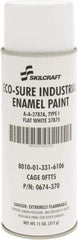 Ability One - White, Flat, Enamel Spray Paint - 8 to 10 Sq Ft per Can, 11 oz Container - A1 Tooling