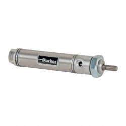 Parker - 1" Stroke x 9/16" Bore Double Acting Air Cylinder - 10-32 Port, 10-32 Rod Thread, 250 Max psi, 14 to 140°F - A1 Tooling