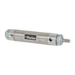 Parker - 2" Stroke x 1-1/16" Bore Double Acting Air Cylinder - 1/8 Port, 5/16-24 Rod Thread, 250 Max psi, 14 to 140°F - A1 Tooling