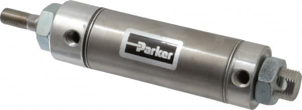 Parker - 2" Stroke x 1-1/2" Bore Double Acting Air Cylinder - 1/8 Port, 7/16-20 Rod Thread, 250 Max psi, 14 to 140°F - A1 Tooling