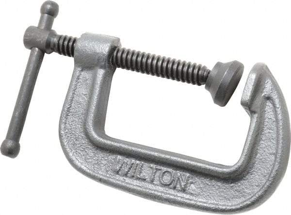 Wilton - Light-Duty 2-1/2" Max Opening, 1-3/4" Throat Depth, Ductile Iron Standard C-Clamp - 1,110 Lb Capacity, 0" Min Opening, Standard Throat Depth - A1 Tooling