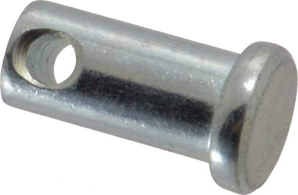 Made in USA - 3/8" Pin Diam, 3/4" OAL, Standard Clevis Pin - 5/32" Hole, 19/32" Usable Length, Zinc-Plated Steel - A1 Tooling