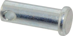 Made in USA - 3/8" Pin Diam, 1" OAL, Standard Clevis Pin - 5/32" Hole, 27/32" Usable Length, Zinc-Plated Steel - A1 Tooling