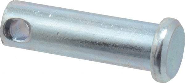 Made in USA - 3/8" Pin Diam, 1-1/4" OAL, Standard Clevis Pin - 5/32" Hole, 1-3/32" Usable Length, Zinc-Plated Steel - A1 Tooling