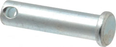 Made in USA - 3/8" Pin Diam, 1-1/2" OAL, Standard Clevis Pin - 5/32" Hole, 1-11/32" Usable Length, Zinc-Plated Steel - A1 Tooling