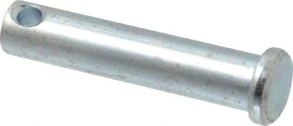 Made in USA - 3/8" Pin Diam, 1-3/4" OAL, Standard Clevis Pin - 5/32" Hole, 1-19/32" Usable Length, Zinc-Plated Steel - A1 Tooling