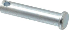 Made in USA - 3/8" Pin Diam, 1-3/4" OAL, Standard Clevis Pin - 5/32" Hole, 1-19/32" Usable Length, Zinc-Plated Steel - A1 Tooling