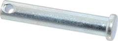 Made in USA - 3/8" Pin Diam, 2" OAL, Standard Clevis Pin - 5/32" Hole, 1-27/32" Usable Length, Zinc-Plated Steel - A1 Tooling