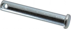 Made in USA - 3/8" Pin Diam, 2-1/4" OAL, Standard Clevis Pin - 5/32" Hole, 2-3/32" Usable Length, Zinc-Plated Steel - A1 Tooling