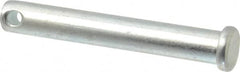 Made in USA - 3/8" Pin Diam, 2-1/2" OAL, Standard Clevis Pin - 5/32" Hole, 2-11/32" Usable Length, Zinc-Plated Steel - A1 Tooling