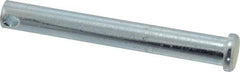 Made in USA - 3/8" Pin Diam, 3" OAL, Standard Clevis Pin - 5/32" Hole, 2-27/32" Usable Length, Zinc-Plated Steel - A1 Tooling