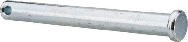 Made in USA - 3/8" Pin Diam, 3-1/2" OAL, Standard Clevis Pin - 5/32" Hole, 3-11/32" Usable Length, Zinc-Plated Steel - A1 Tooling