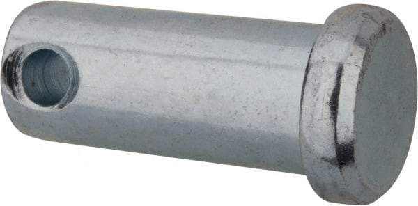 Made in USA - 7/16" Pin Diam, 1" OAL, Standard Clevis Pin - 5/32" Hole, 27/32" Usable Length, Zinc-Plated Steel - A1 Tooling