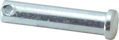 Made in USA - 7/16" Pin Diam, 2" OAL, Standard Clevis Pin - 5/32" Hole, 1-27/32" Usable Length, Zinc-Plated Steel - A1 Tooling