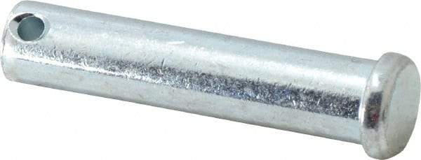 Made in USA - 1/2" Pin Diam, 2-1/4" OAL, Standard Clevis Pin - 5/32" Hole, 2-3/32" Usable Length, Zinc-Plated Steel - A1 Tooling