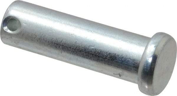 Made in USA - 5/8" Pin Diam, 2" OAL, Standard Clevis Pin - 5/32" Hole, 1-27/32" Usable Length, Zinc-Plated Steel - A1 Tooling